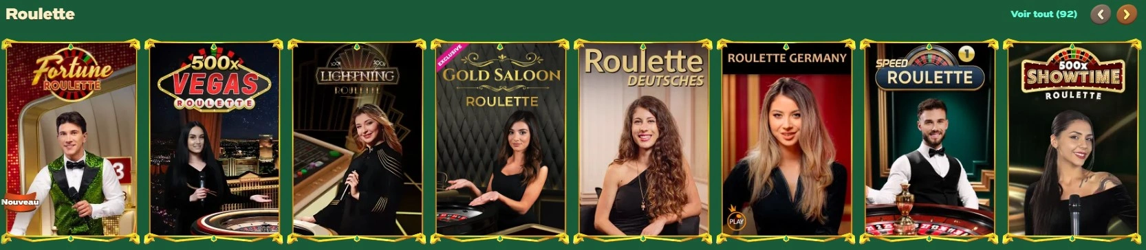Jeux de roulette en ligne sur Greenluck
