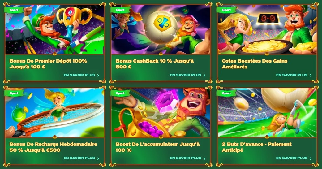 Bonus réguliers et offres promotionnelles sur Greenluck